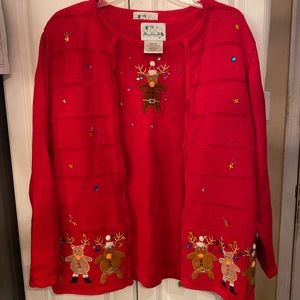 Quacker Factory Red Christmas Sweater